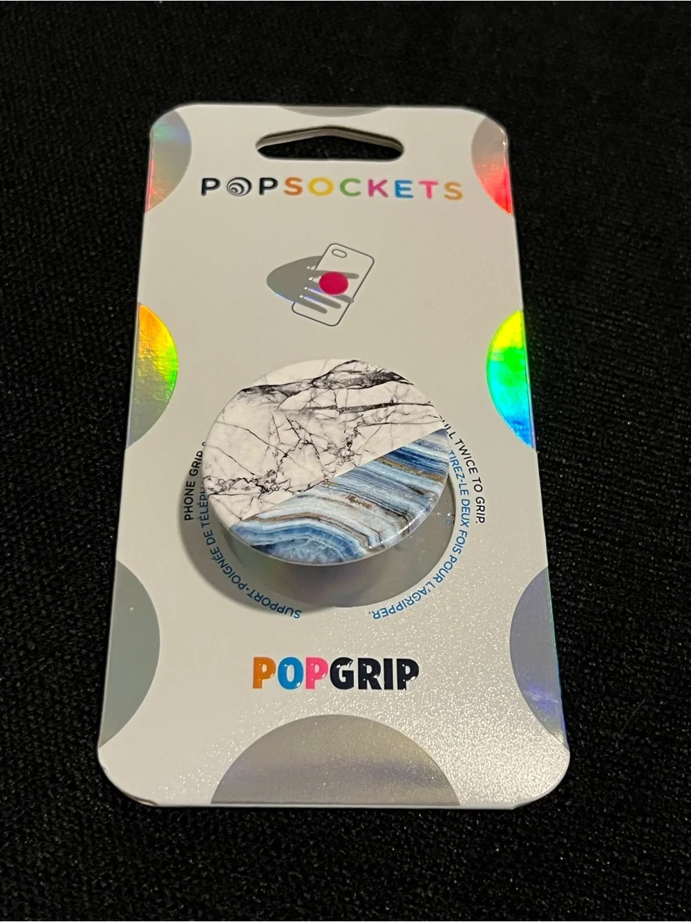 PopSocket PopGrip Marble Phone Grip in White and Gray
